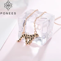 ponees best selling pave crystal rhinestone women leopard jewelry pendant for ladies fashion animal necklace