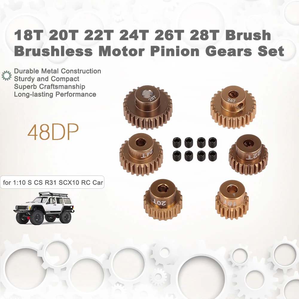 48DP 18T 20T 22T 24T 26T 28T щетка бесщеточный двигатель шестерни комплект для 1:10 S CS R31 SCX10