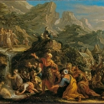 Моисей Рисование воды из плакат со скалой печати (24x18)|Таблички и знаки| |