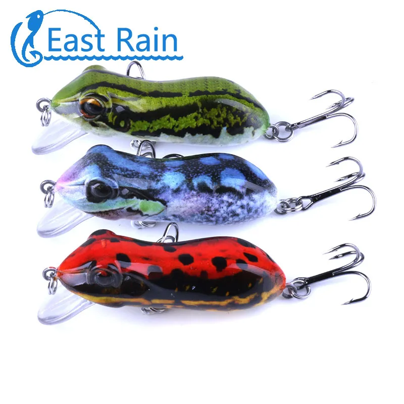 

East Rain 6cm/10g Artificial Ray Frog Hard Lure Snakehead Killer Topwater Floating Bait Freshwater Fishing Free Shipping