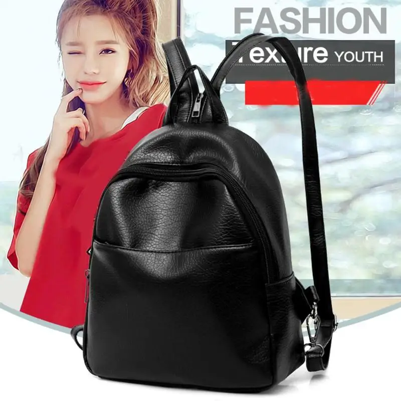 3 шт./компл. женский рюкзак из искусственной кожи ookbags школьные черные рюкзаки для