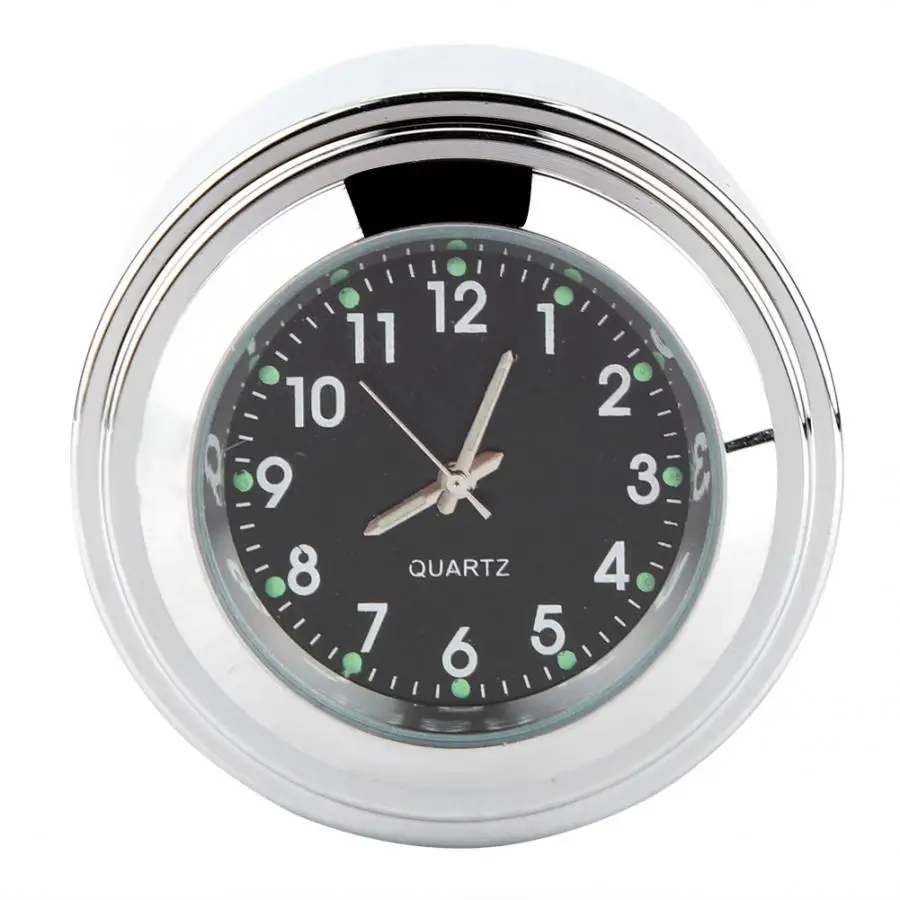 7/8&quot 1&quot Motorcycle Handlebar Mount Watch Precise Time Keeping Dial Clock with an anti-skip rubber mat and split ring mount |