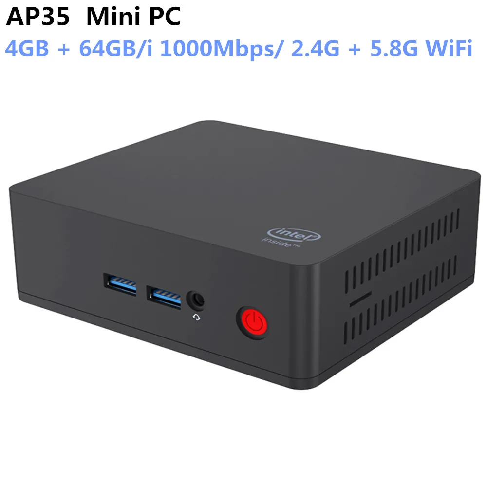 AP35 мини компьютер Intel Apollo Lake J3355 HD Graphics 500 4 GB + 64 2 4G 5 8G Wi Fi 1000 Мбит x USB3.0 BT4.0|Мини ПК| |