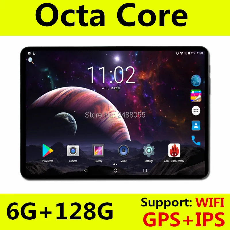 Подарок! 10 дюймовый планшет с двумя sim картами 1280x800 IPS 8.0MP 4G FDD LTE 6 ГБ ОЗУ 64 Гб ПЗУ
