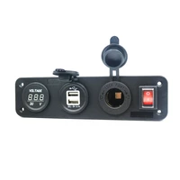 12v 24v auto car marine boat toggle panel 2 1a dual usb charger cigarette lighter socket with rocker switch