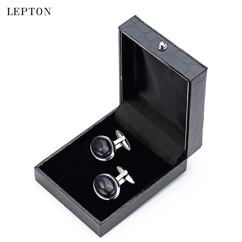 Фото Запонки Lepton мужские с камнями, Роскошные, Овальные, синие, песчаные, розовые кварцевые, в деловом и свадебном стиле №4