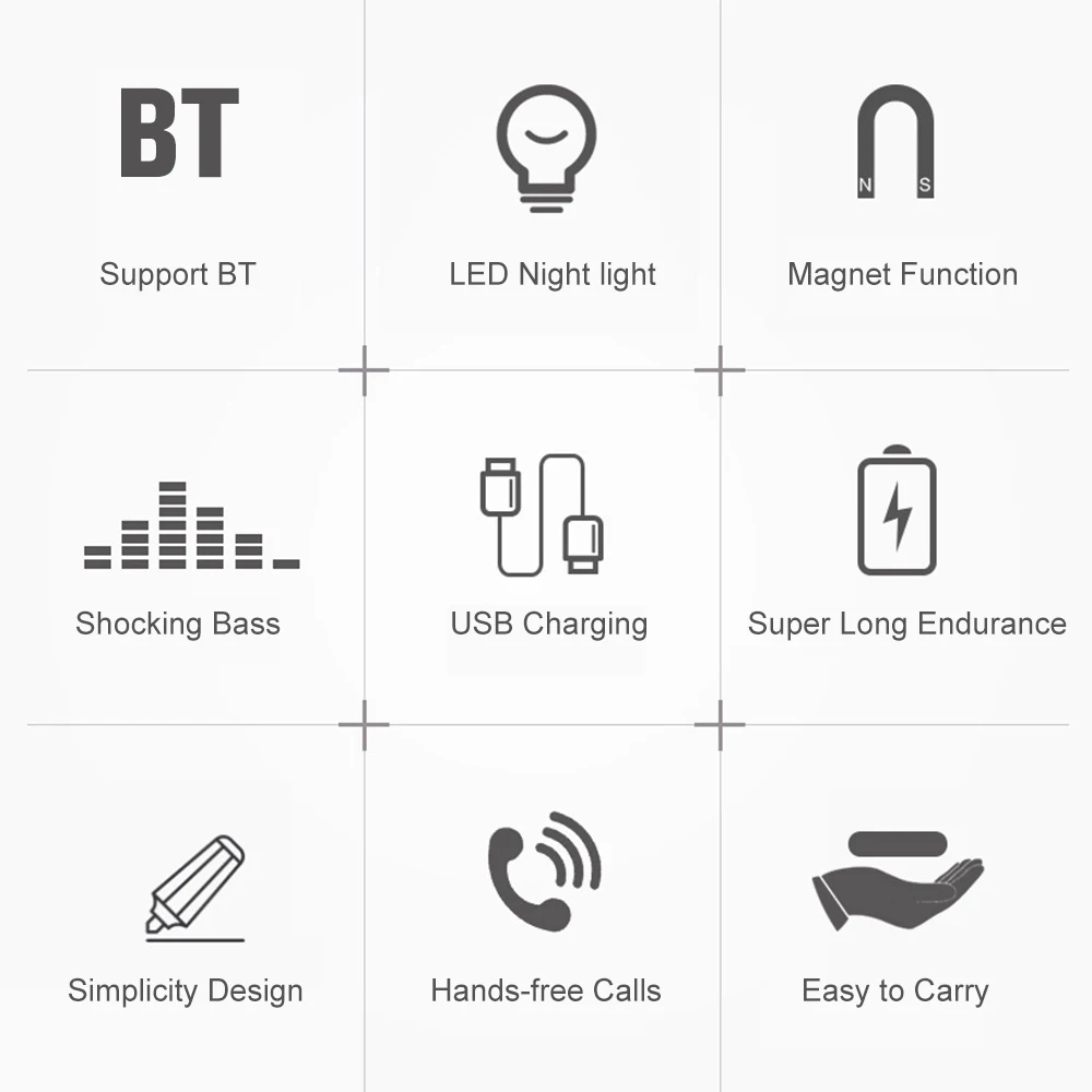 

Portable Wireless Night Light BT Speaker Mini Handsfree Speakers with Broad Compatibility for Party,Car&Outdoor Walking Running