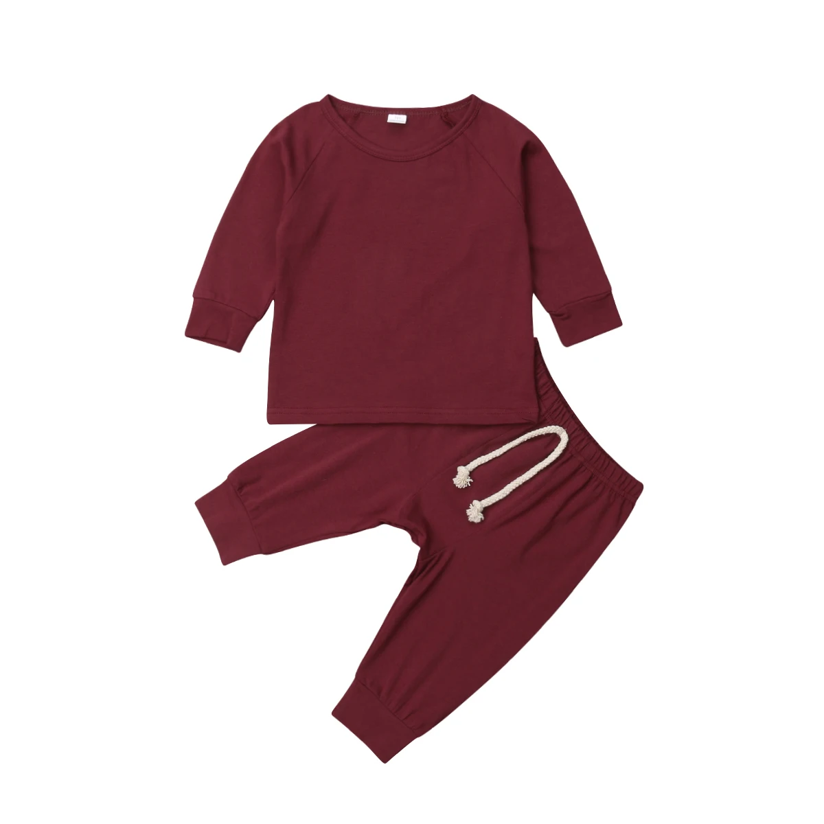 0-24M Cotton Newborn Baby Solid Clothes Sets Boy Girls Sleepwear pajamas Set Tops Pants | Детская одежда и обувь