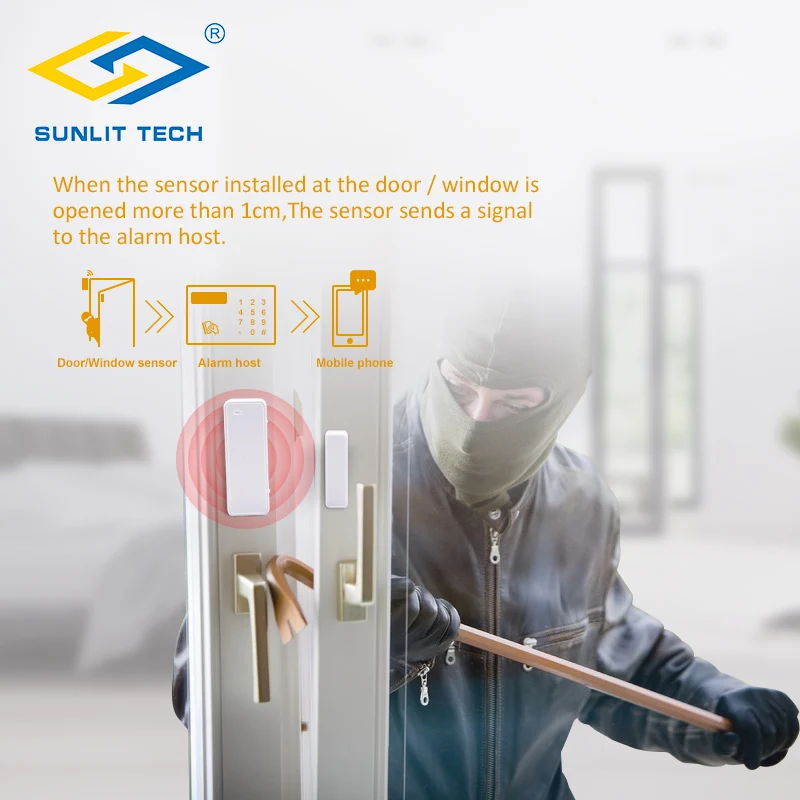 500pcs/lot 433MHz Wireless Door Magnetic Sensor Windows Open Switch Contact Detector For Alarm System Home Security | Безопасность и