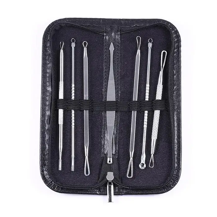 New Metal Blackhead Pimple Blemish Acne Extractor Face Remover Curved Tweezers Silver Tools Kit | Компьютеры и офис