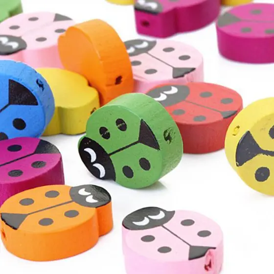 18 шт детская деревянная Божья коровка бусины | Электроника