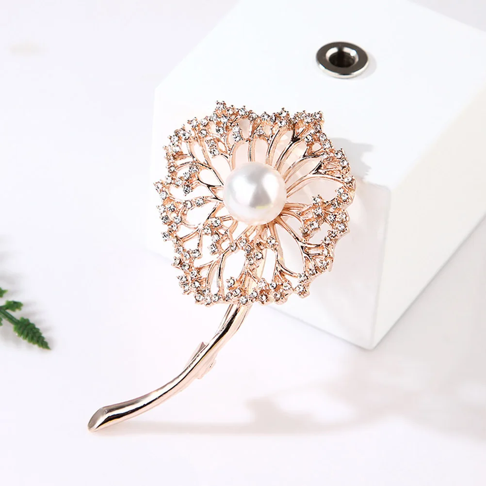 1 шт. Темперамент Модный Одуванчик брошь жемчуг со стразами булавка для шарфа