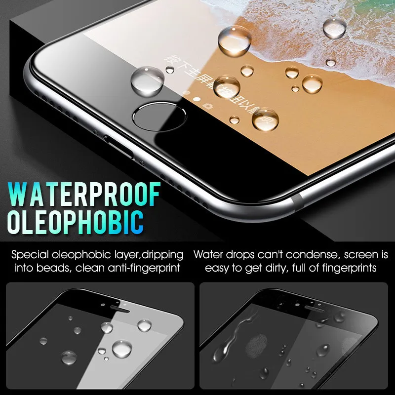 Защитное стекло 6D для iPhone 6 6s 7 Plus X XS MAX полное покрытие закаленное Защитная пленка