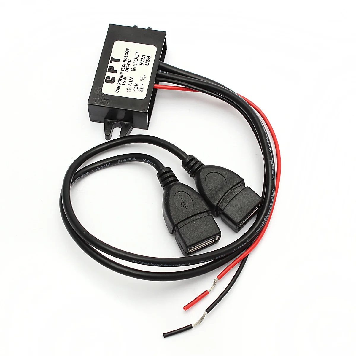 Автомобильный адаптер питания светодиодный 2 в 5 В 3 А 15 Вт двойной USB защита от