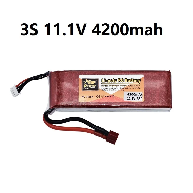 

ZOP POWER 4200mAh 11.1v Lipo Bettary for Rc Helicopter Car boat Airplane RC toys 11.1v Li-Polymer battery 4200mah 35C 3s battery