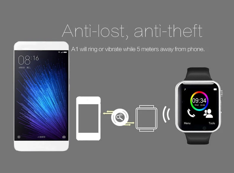 Смарт-часы A1 с камерой пассометра sim-картой Smartwatch для телефона Android лучше чем Y1 GT08 |