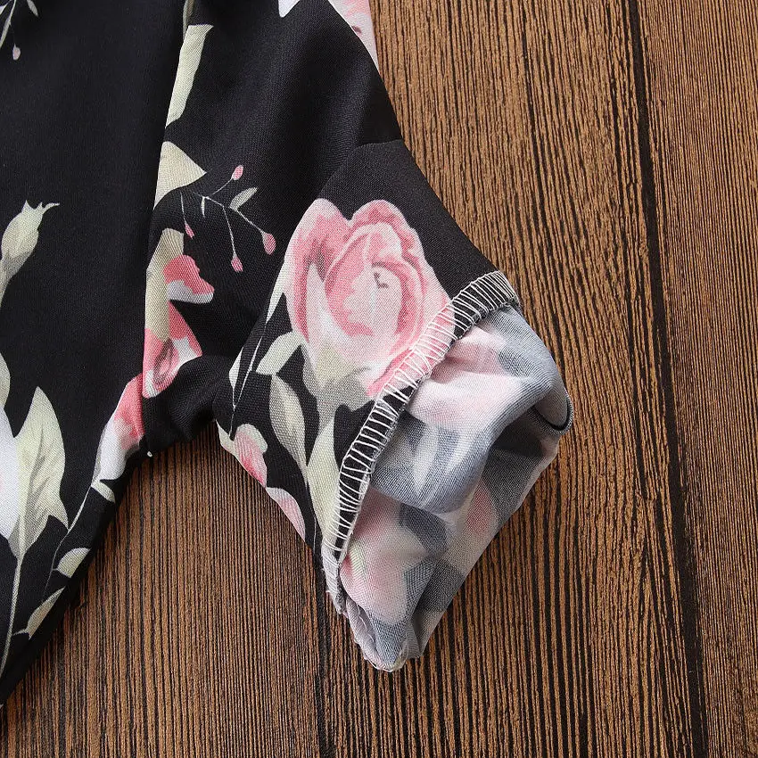 2 шт. детские комбинезоны с длинным рукавом и цветочным принтом |