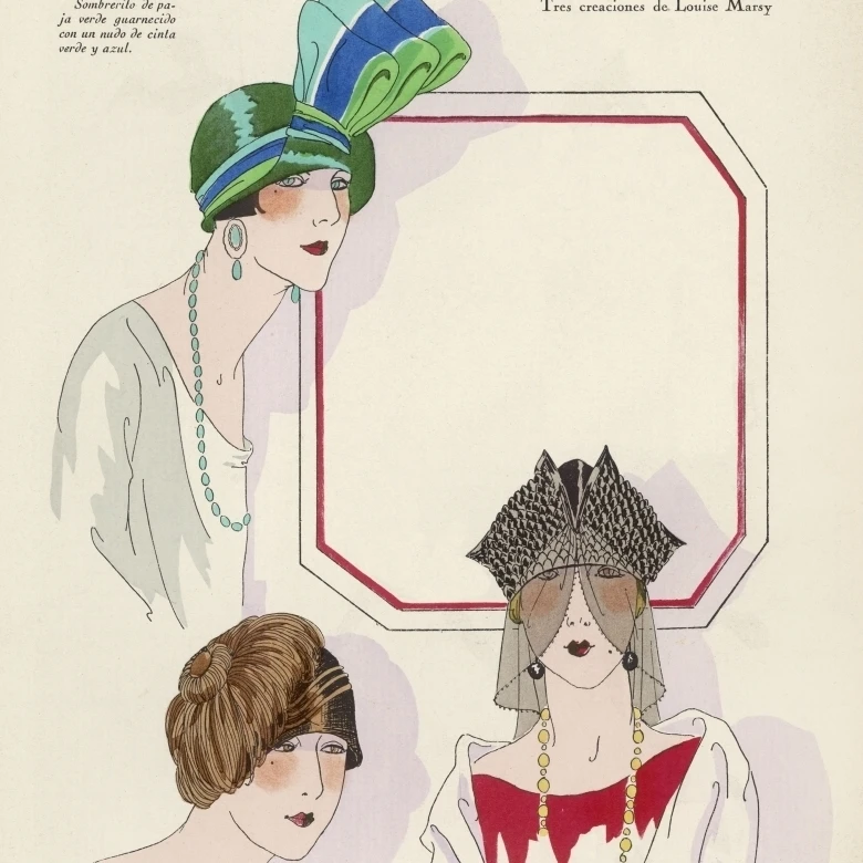 Три дизайна шляпы Луиз Марси плакат печать Мэри Эванс Picture Library (18X24)| |