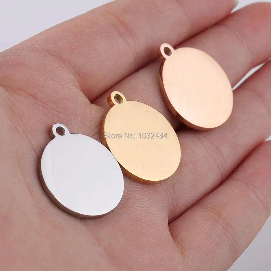 

500 Pieces / Lot Stainless Steel Round Stamp Plate Engraved Blank Mirror Polished Jewelry Accessories