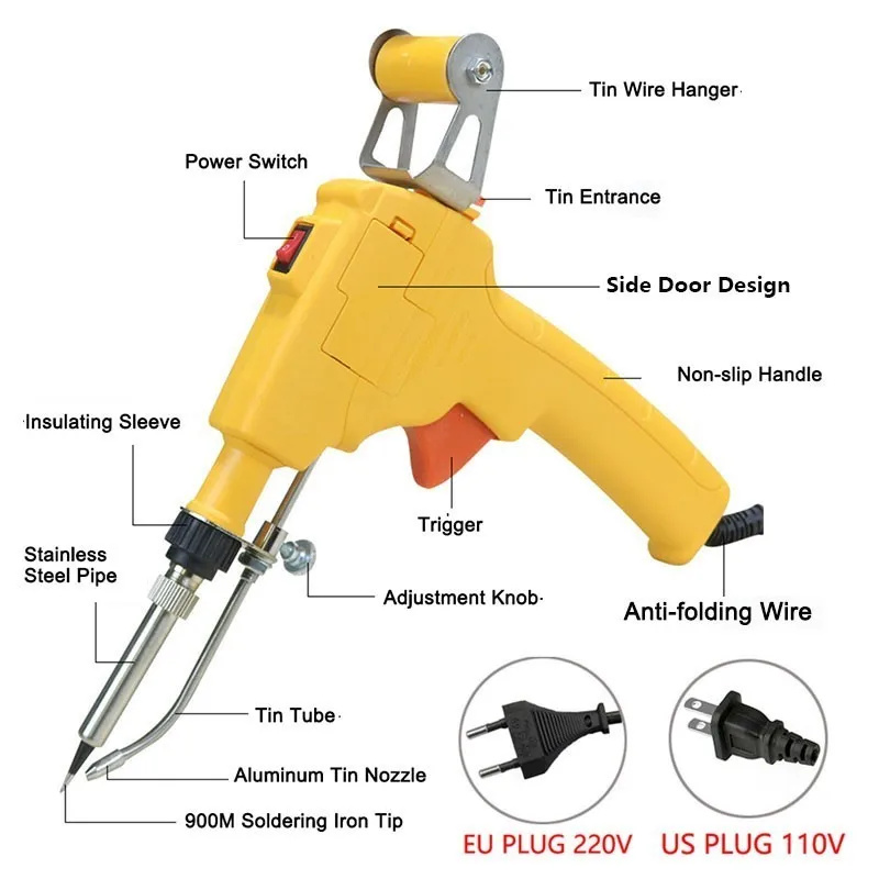 Клеевой пистолет 60 Вт ручной внутренний нагрев автоматический паяльник паяльная