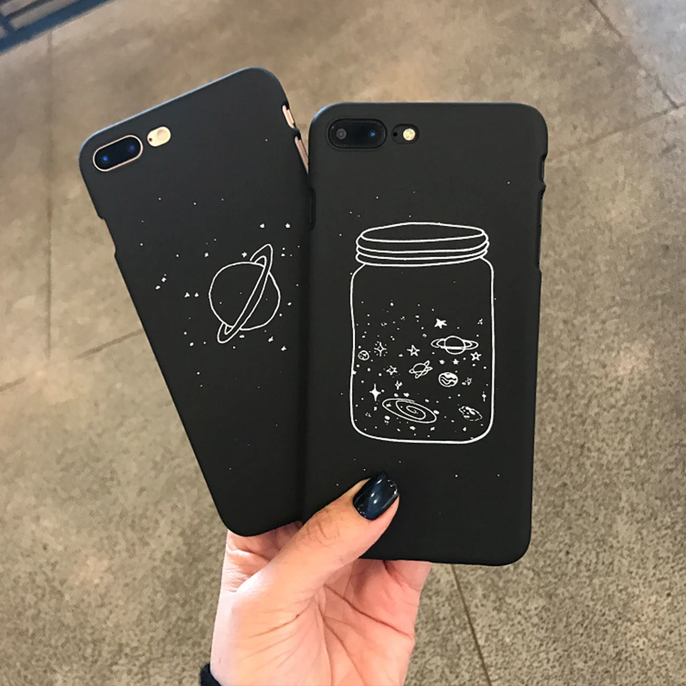 Создать простой для iPhone 7 8 Plus чехол Phane Shell Матовый планета бутылка черный