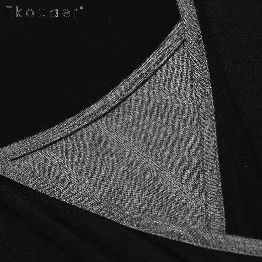 Ekouaer женская ночная рубашка повседневная Однотонная для беременных кормящих