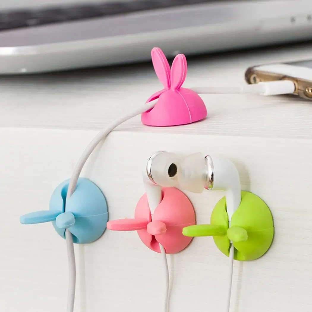 Милый практичный заячьими ушками в форме USB кабель красная роза розовый зеленый