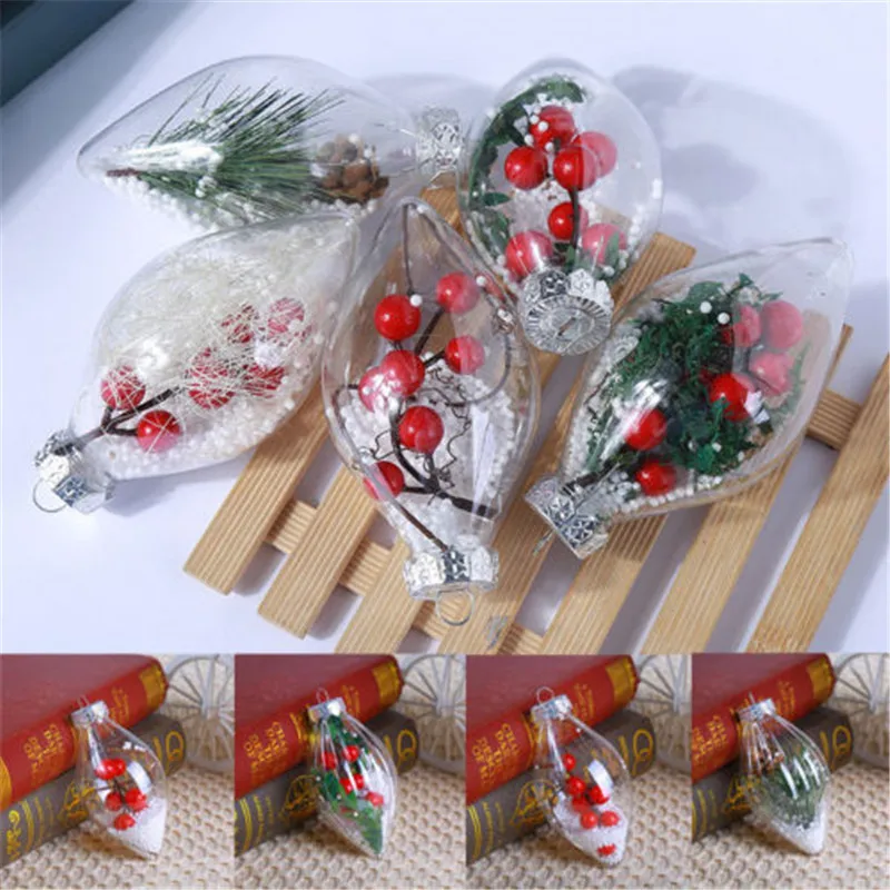 Прозрачный пластиковый шар для конфет 5 шт./пакет Новогодняя прозрачная