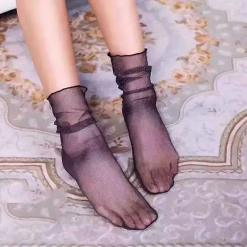 Fashion Womens Lace Net Short Socks Ruffle Fishnet Ankle High Lady Mesh Fish | Женская одежда