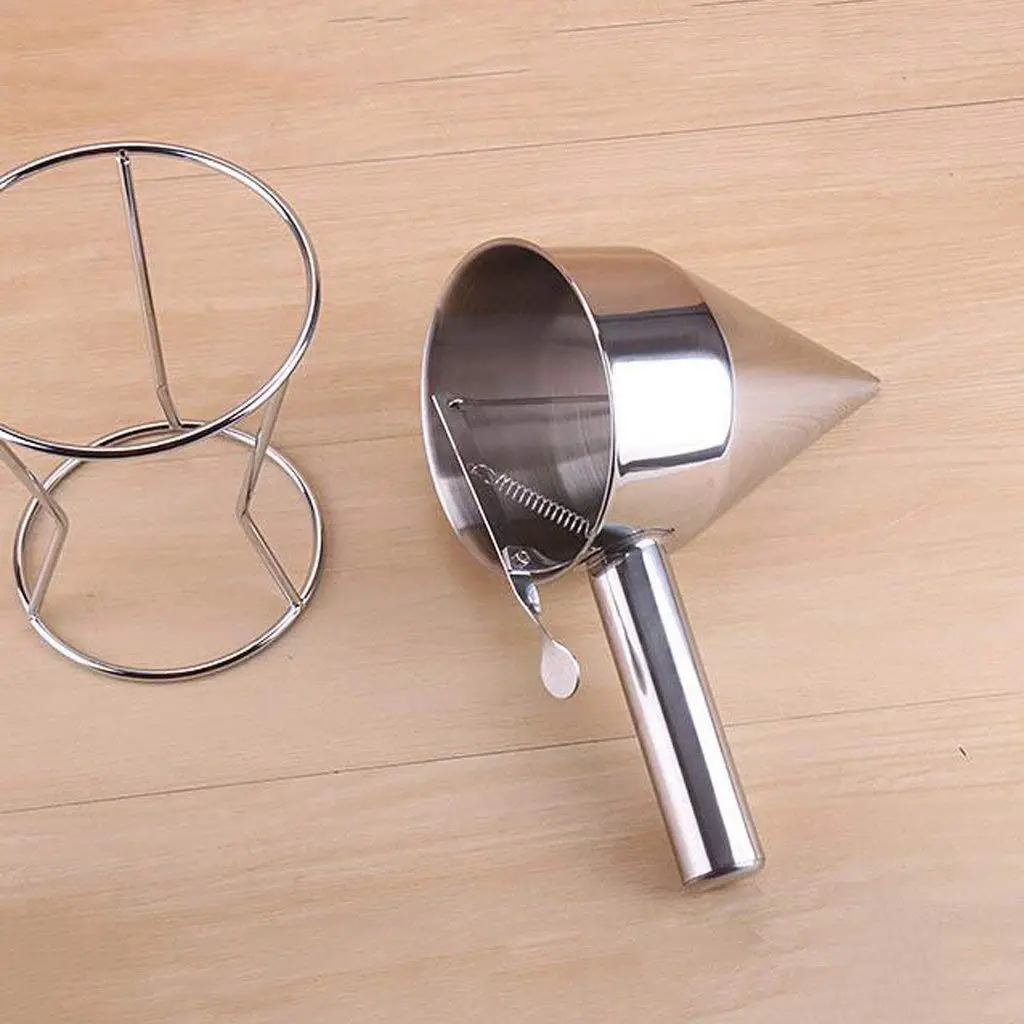 Stainless Steel Piston Funnel with Support for Sauce Cream Dosing | Дом и сад
