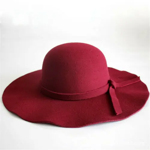 2019 Fashion New Women Girl Ladies Floppy Wide Brim Wool Felt Bowler Beach Hat Solid Sun Cap | Аксессуары для одежды