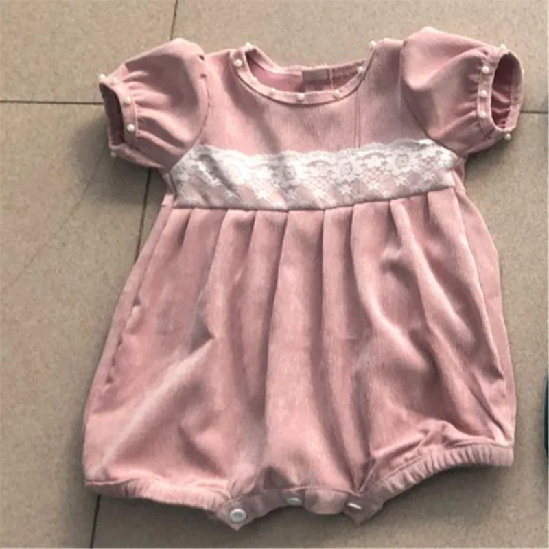 Милый кружевной удобный комбинезон принцессы для новорожденных девочек одежда