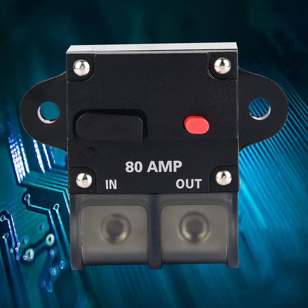 80A Restorable Car Modified Audio Circuit Breaker Manual Reset Switch Fuse Holder DC 12-42 V | Обустройство дома