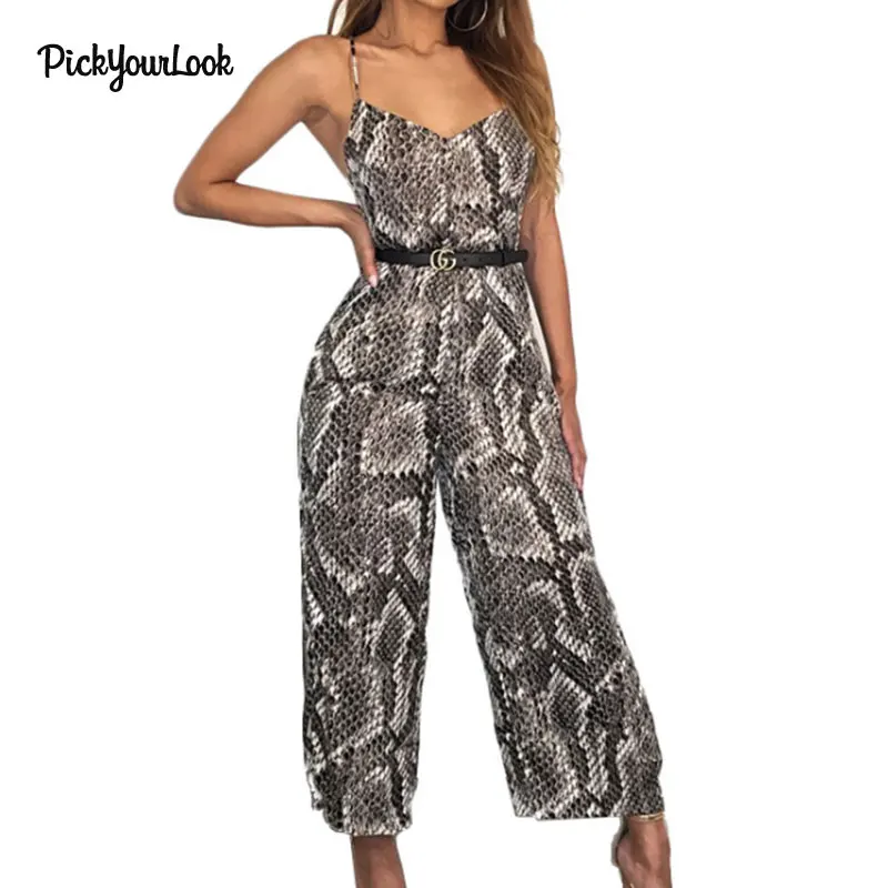 PickYourLook женские летние комбинезоны с леопардовым принтом на бретельках открытой
