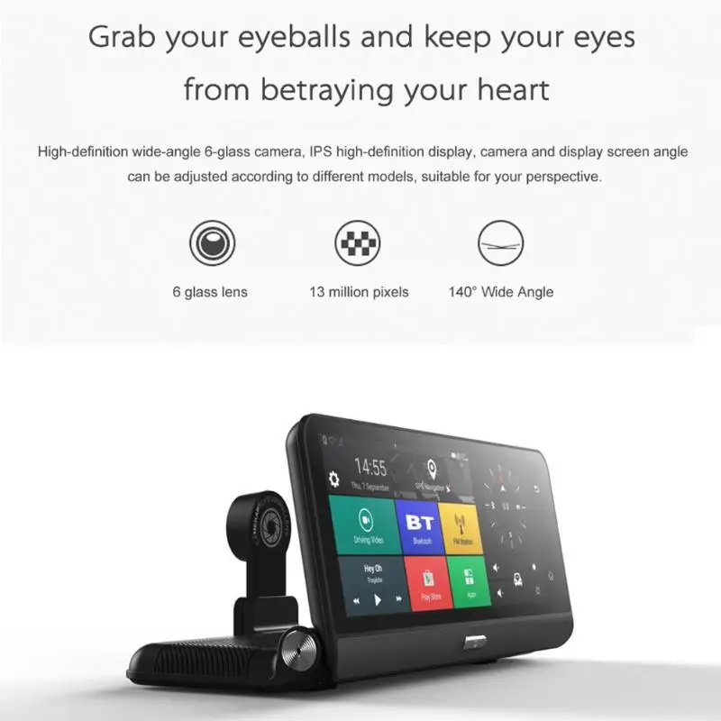 Phisung 8in Android 5 1 Автомобильный видеорегистратор 4G WiFi BT ADAS двойной объектив DVR камера