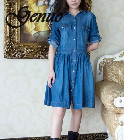 

high quality autumn denim dress clothing plus size women Jeans dress elegant spring slim cowboy casual Dresses vestidos