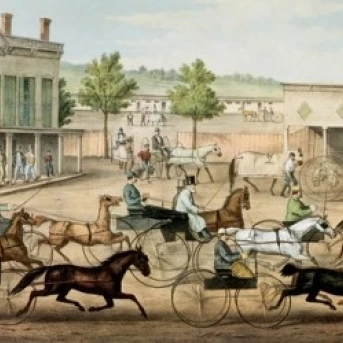 Собирается Рысь Карриер & Ives (активный 1857 1907/Американский) плакат печать