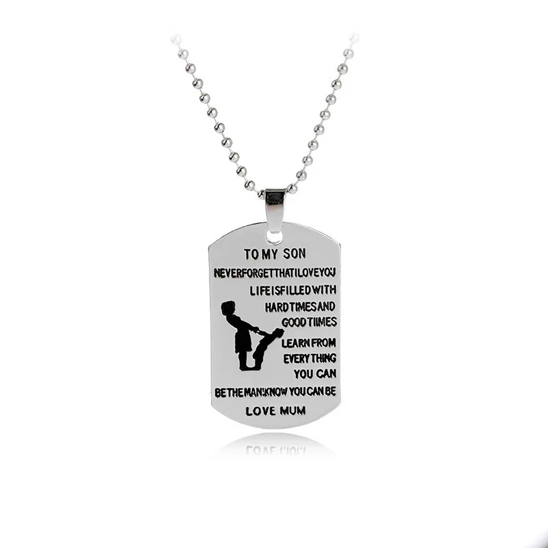Trend Accessories Alloy Tag Letter Necklace TO MY SON LOVE DAD Father's Day Gift CHA535 erd jewelry choker kolye groot boho |