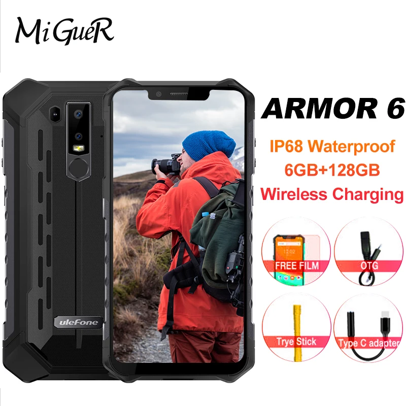Ulefone Armor 6 IP69K 2 &quotFHD водонепроницаемый мобильный телефон Android 8 1 Helio P60 5000 мАч ГБ + 128