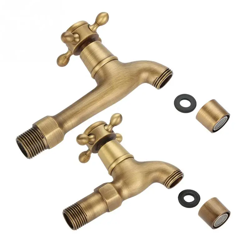 Настенный кран Швабра для ванной комнаты винтажный Твердый латунный одинарная