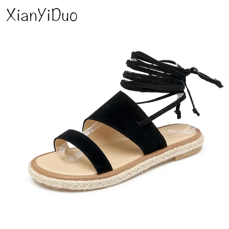 Xianyiduo/Новинка лета 2019 повседневная женская обувь босоножки с узкими ремешками и