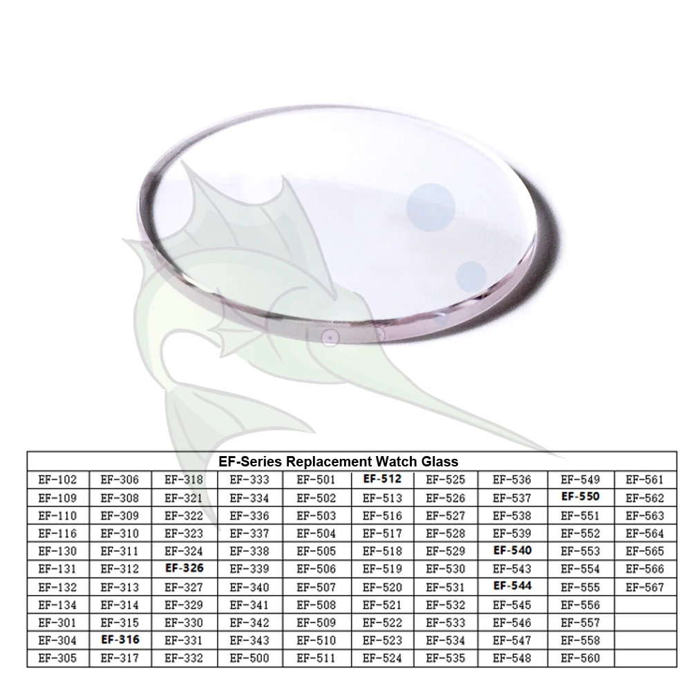 Piezas de cristal de zafiro de alta calidad para reparación de relojes de la serie Casio EF-502-EF-565