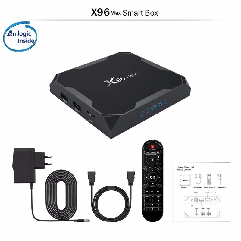 X96 MAX Smart TV box android 8 1 S905X2 предустановленный QHD год код продлевается для Италии