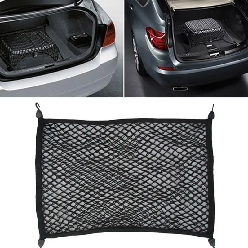80 * 60cm Universal Car Trunk Cargo Luggage Rear Storage Organizer Elastic Net Mesh Bracket 4 Plastic Hooks Auto | Автомобили и