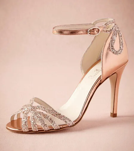 

Модные блестящие женские летние туфли April с открытым носком, элегантные туфли-лодочки на тонких шпильках для свадьбы