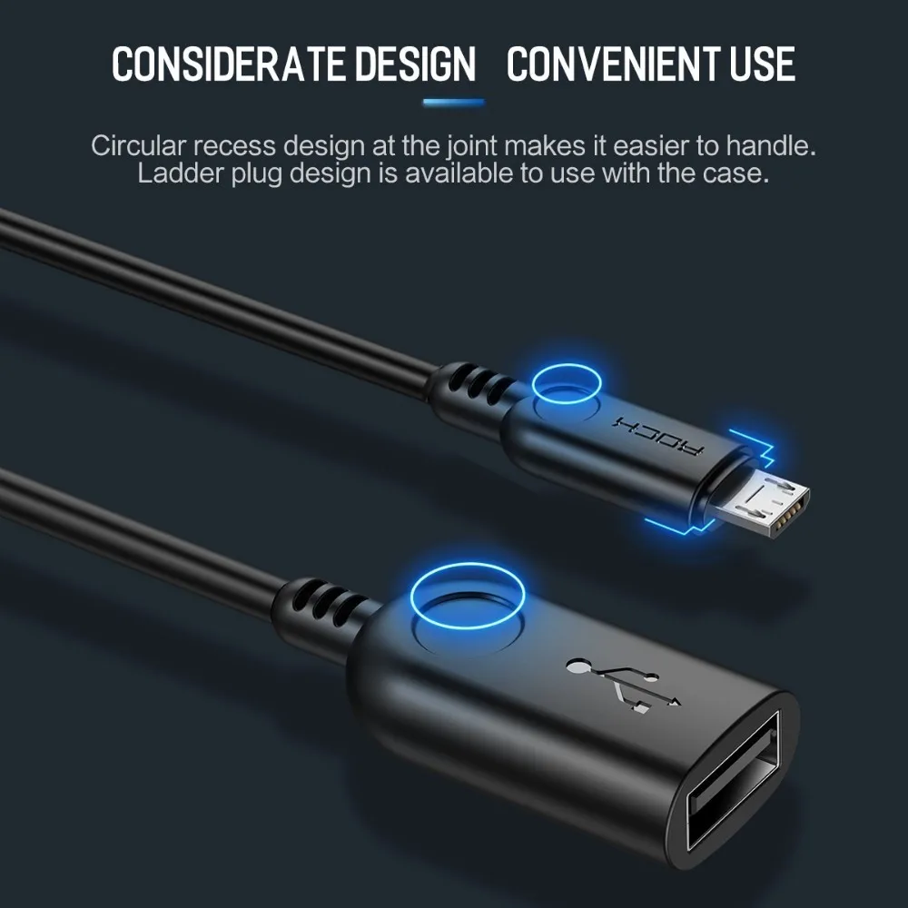 Рок Micro USB к Usb Otg адаптер для samsung Xiaomi huawei Micorusb 2 0 Женский конвертер мобильный