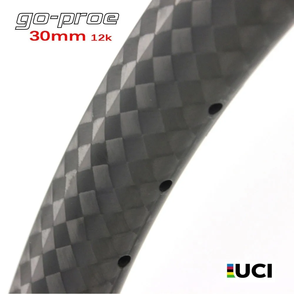 

30mm 12k V Shape 700c Carbon Fiber Rims For Road Bike Cyclocross Bicycle Cycle Clincher Tubular Tubeless Available