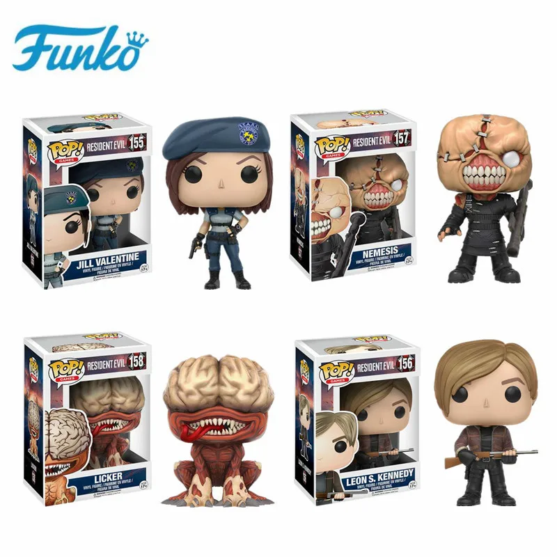 Funko Pop regient Evil#157 Nemesis#156 Leons#155 Джил#158 Экшн фигурки игрушки День рождения Bobble Head Q Edition подарок