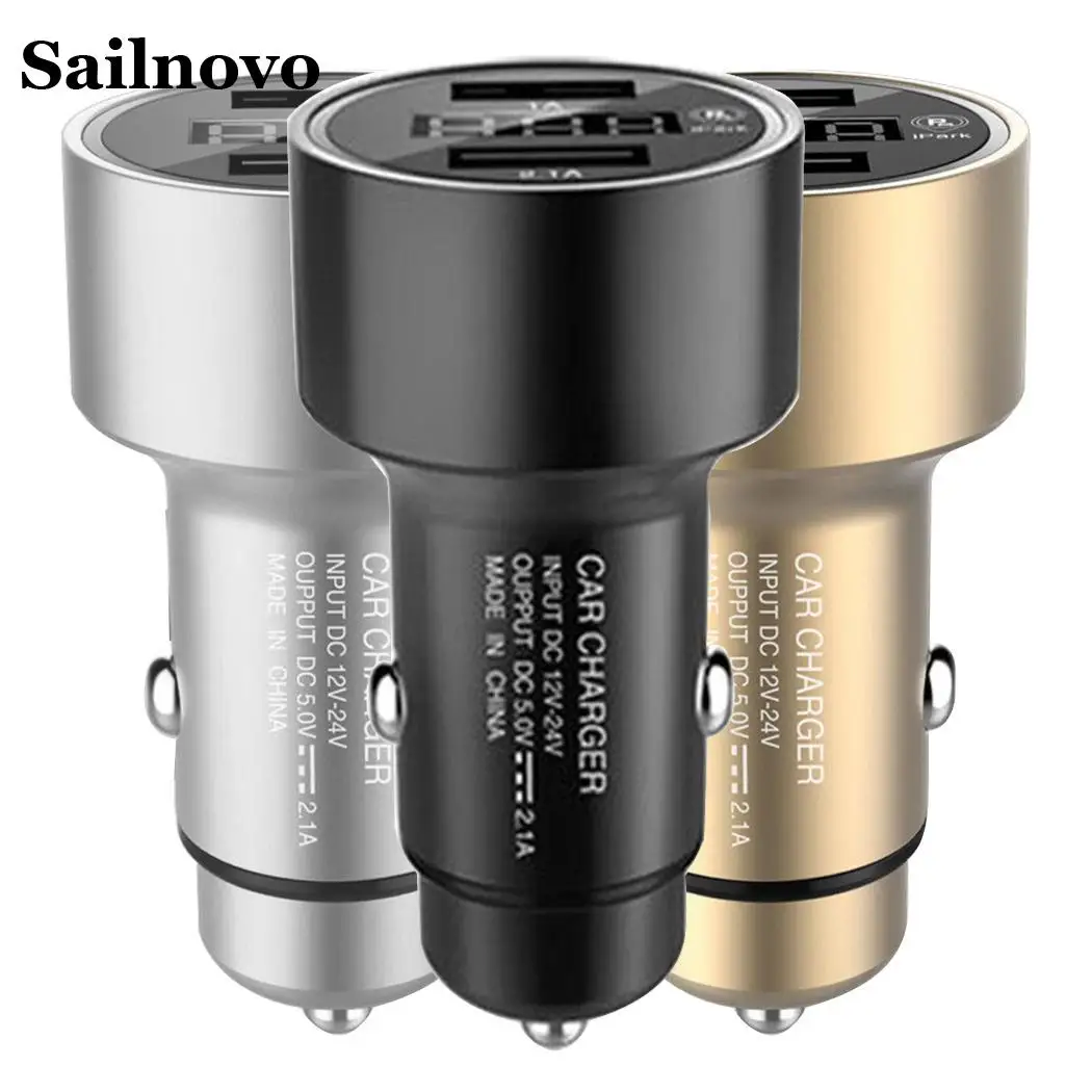 5 V 3 1 A Dual USB Автомобильное зарядное светодио дный устройство цифровой