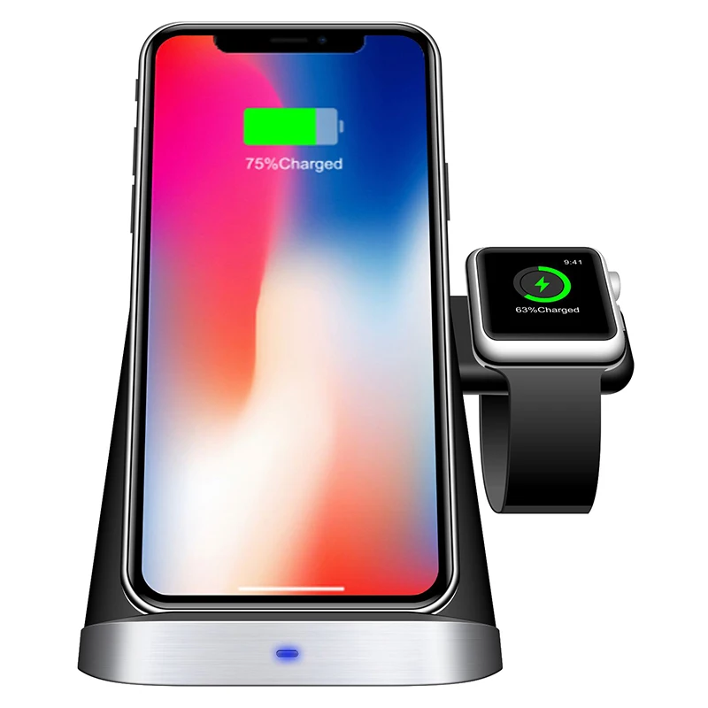 3 в 1 для магнитного зарядного устройства Iphone 8 Plus X Xr Xs Airpods быстрое Qi Беспроводное